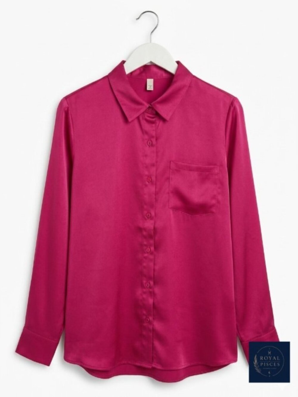 Classic long-sleeve button-down blouse